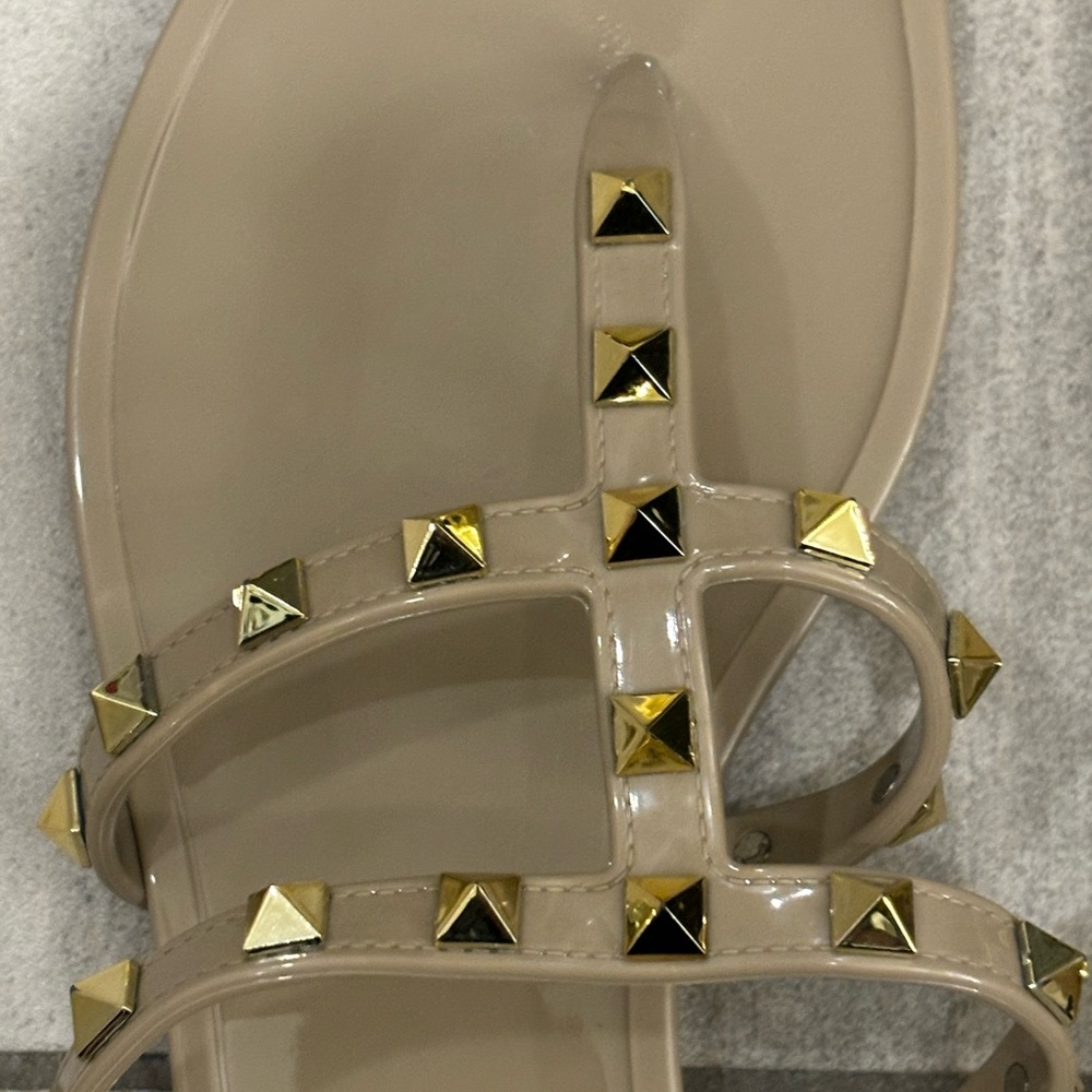 Valentino rockstud beige jelly sandals sz 38 - Picture 3 of 5